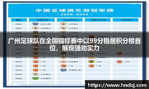 广州足球队在全国锦标赛中以99分稳居积分榜首位，展现强劲实力